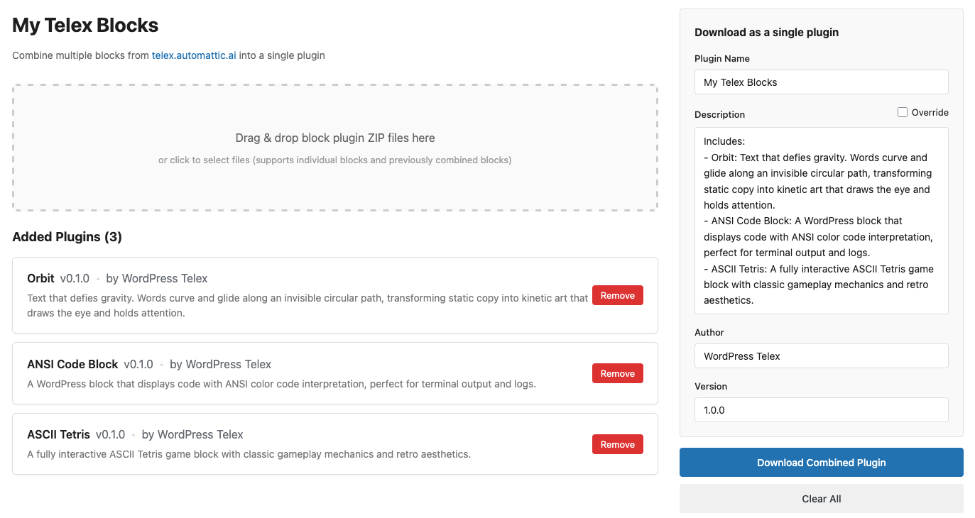 My Telex Blocks Screenshot