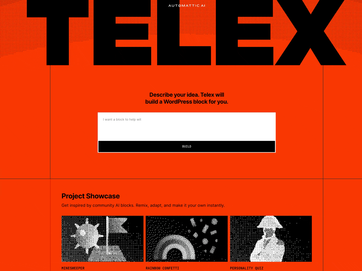telex.automattic.ai Screenshot